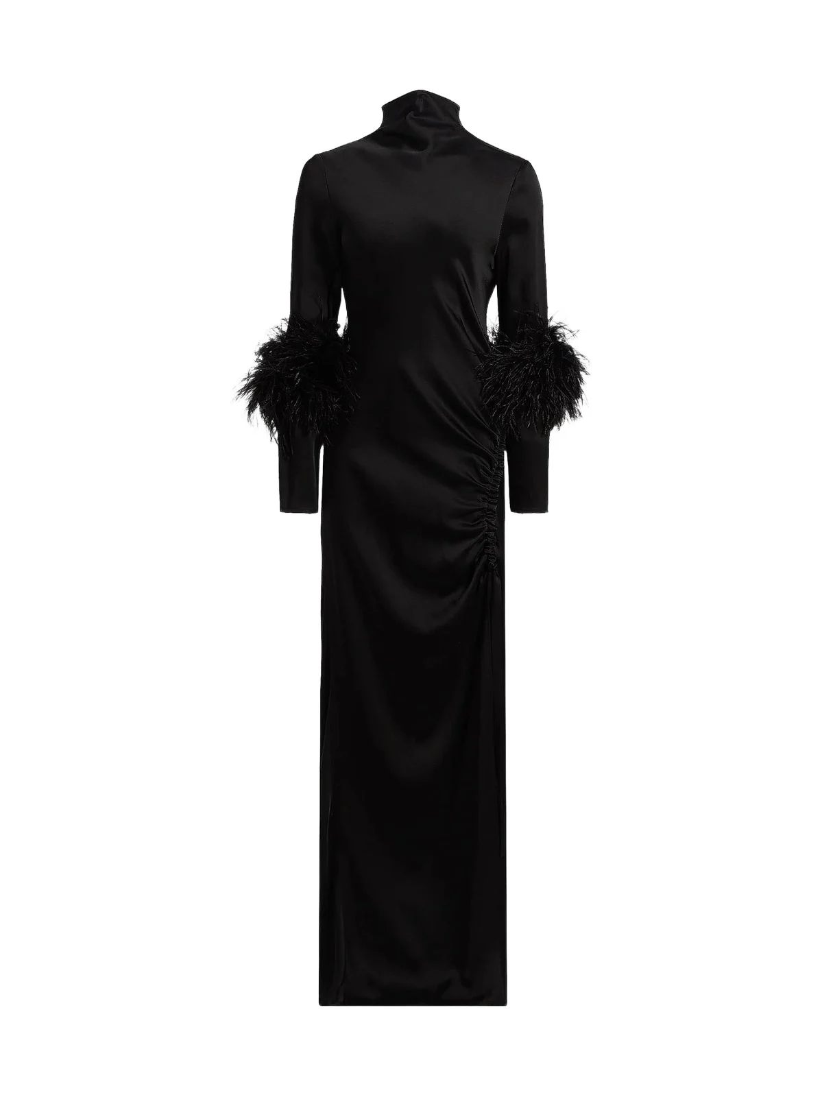 Women's Feather-Trim Satin Gown Women's Feather-Trim Satin Gown