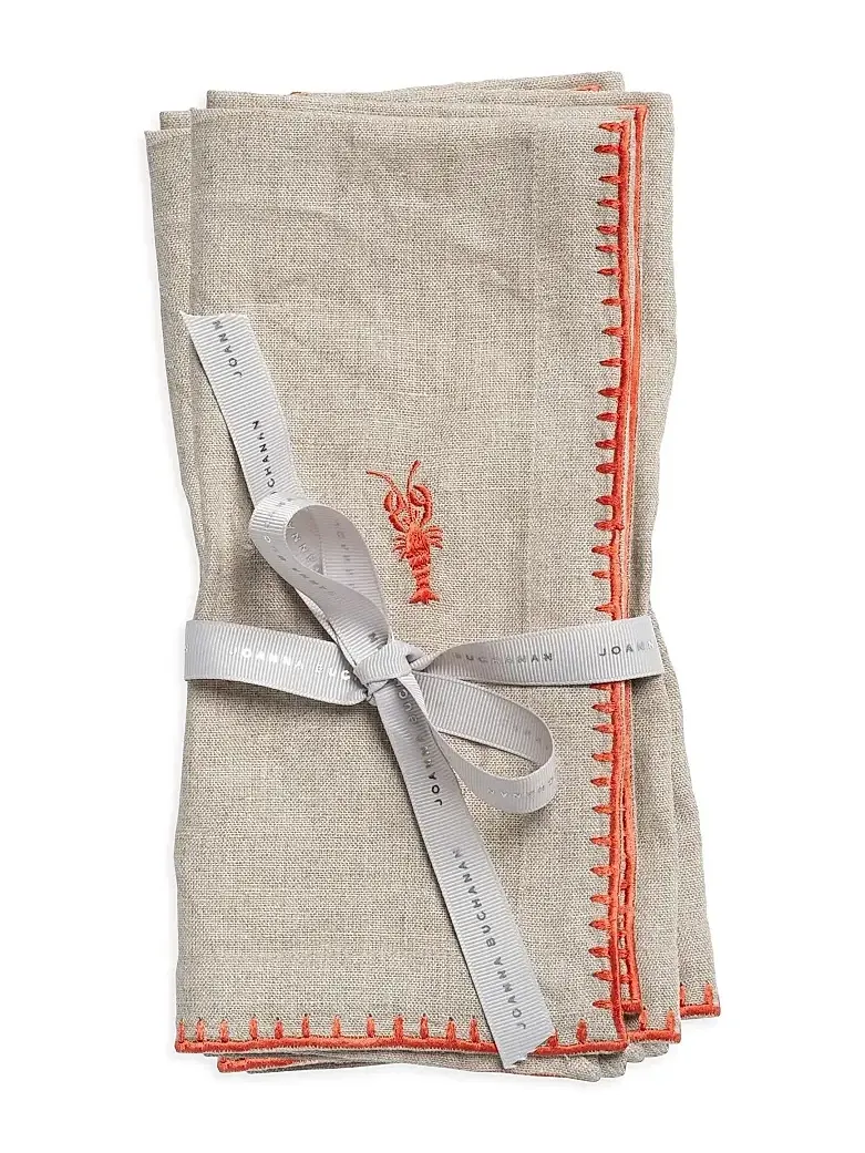 Joanna Buchanan Lobster Embroidered Dinner Napkins, Set of 2