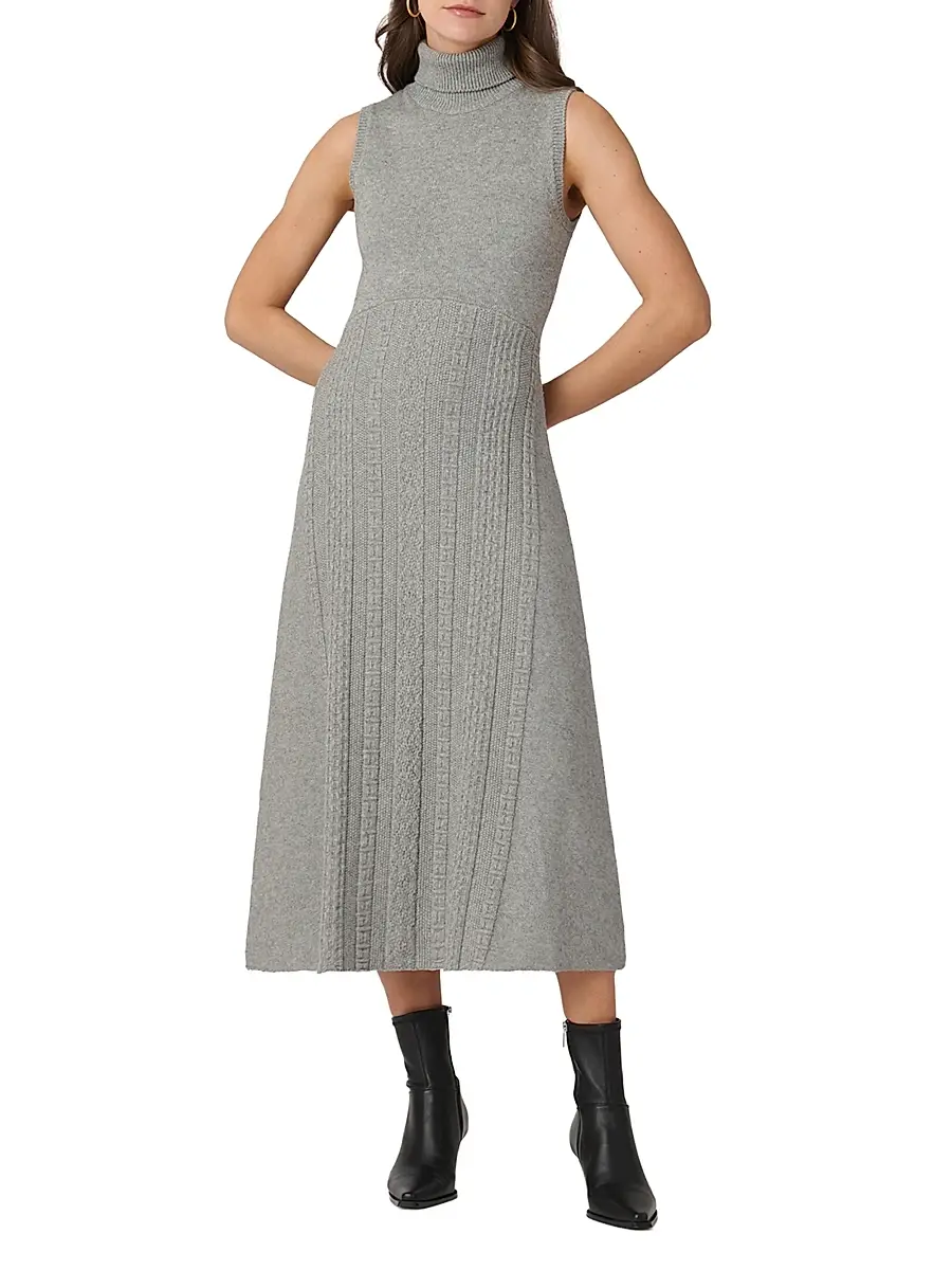 Shoshanna Women's Carmella Cotton-Wool Midi-Dress | Thumbnail 2 Shoshanna Women's Carmella Cotton-Wool Midi-Dress | Thumbnail 2