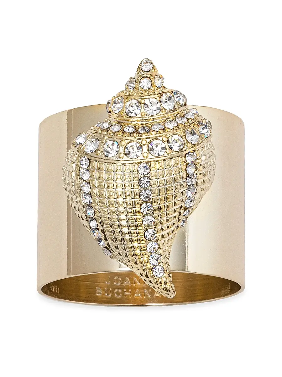 Joanna Buchanan Shell Napkin Ring 2-Piece Set - Gold | Image 1 Joanna Buchanan Shell Napkin Ring 2-Piece Set - Gold | Image 1