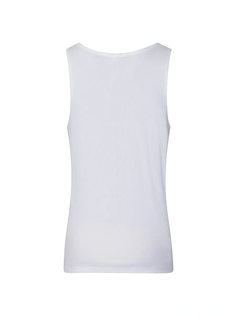 Hanro Men's Cotton Essentials Rib-Knit Tank - White | Thumbnail 3 Hanro Men's Cotton Essentials Rib-Knit Tank - White | Thumbnail 3