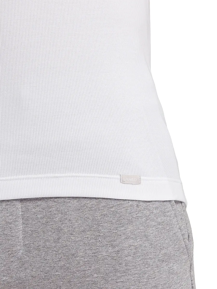 Hanro Men's Cotton Essentials Rib-Knit Tank - White | Thumbnail 6 Hanro Men's Cotton Essentials Rib-Knit Tank - White | Thumbnail 6