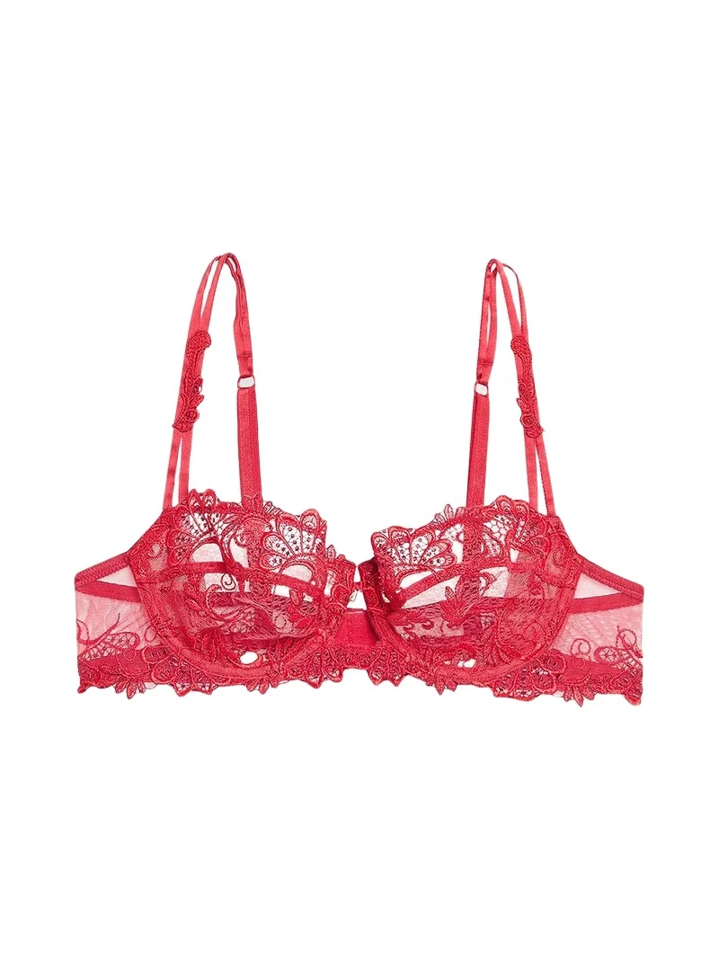 Women's Dressing Sheer Floral Demi Bra Women's Dressing Sheer Floral Demi Bra