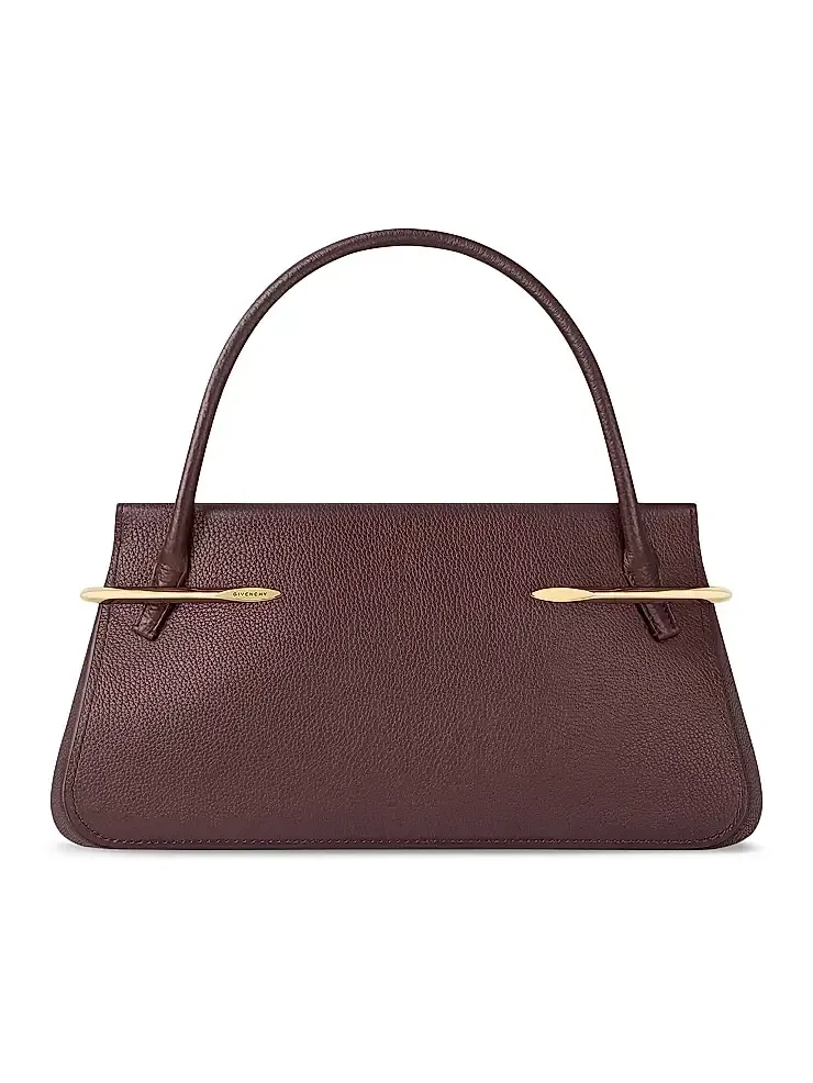 Givenchy Women's Medium Pinch Top Handle Bag in Grained Leather - Ebony Brown