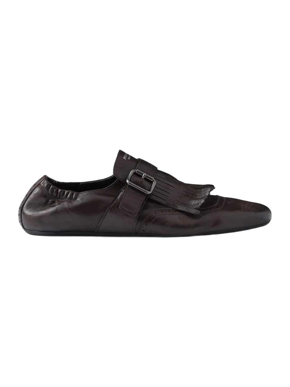Prada Men's Shuffle Fringed Monk Strap Shoes