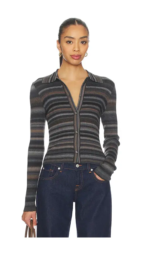 Ribbed Polo Cardi Ribbed Polo Cardi