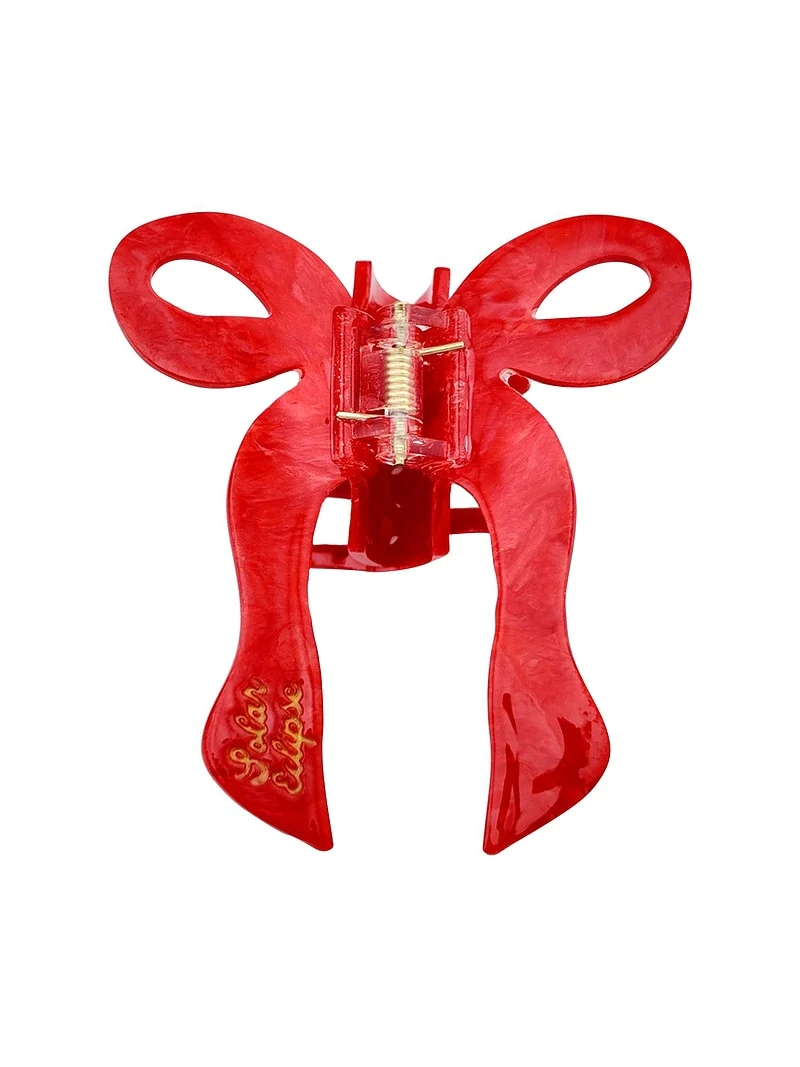 Hand-painted Coquette Bow Claw Hair Clip
