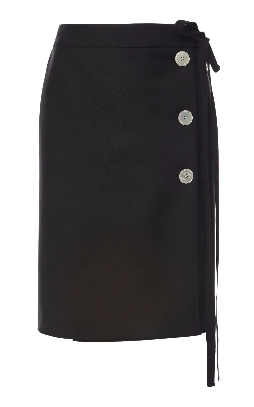 Prada Button-Embellished Mohair-Blend Skirt