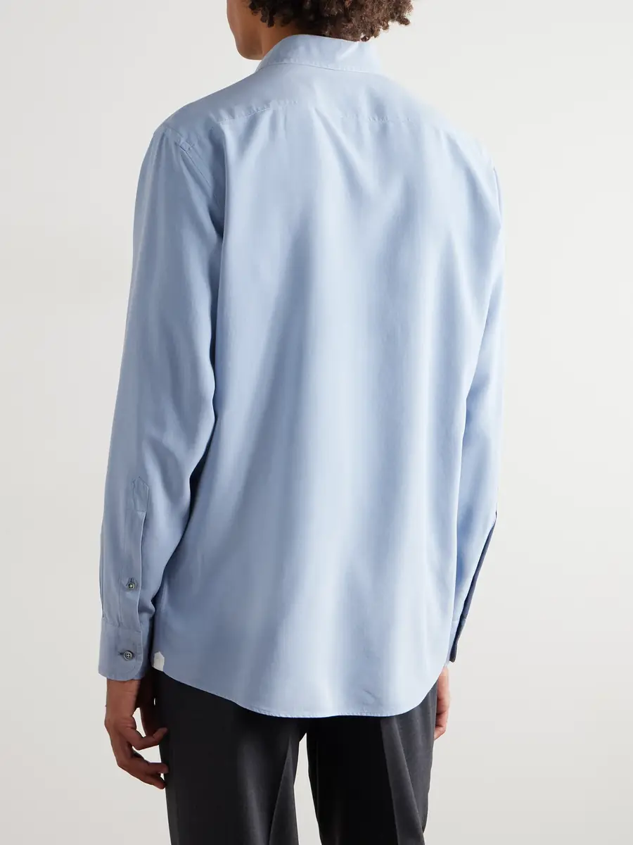 Zegna Spread-Collar Mulberry Silk Shirt - Men | Thumbnail 4 Zegna Spread-Collar Mulberry Silk Shirt - Men | Thumbnail 4