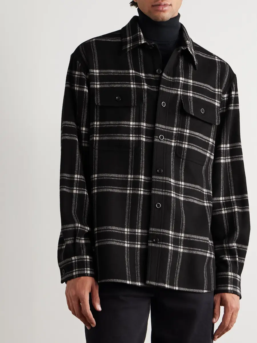 Ralph Lauren Purple Label Gable Checked Wool-Flannel Shirt - Men | Thumbnail 3 Ralph Lauren Purple Label Gable Checked Wool-Flannel Shirt - Men | Thumbnail 3