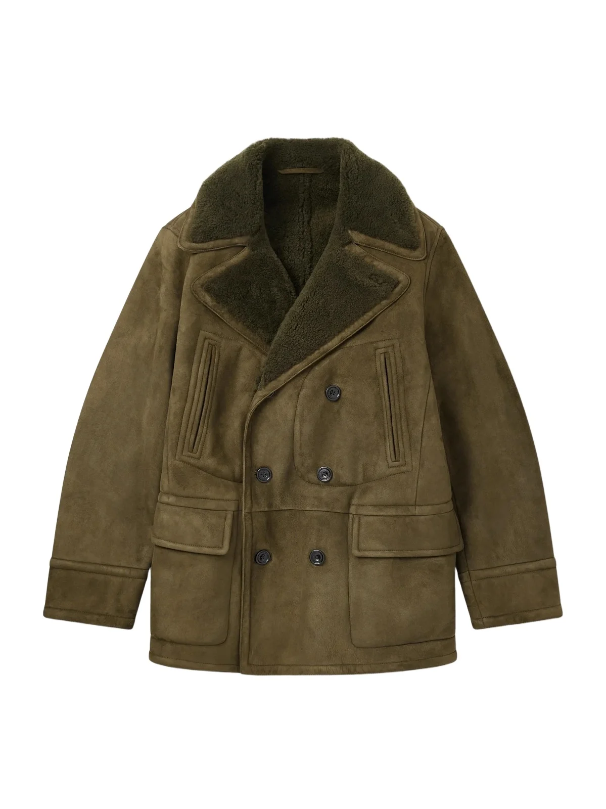 Double-Breasted Shearling Jacket - Men
