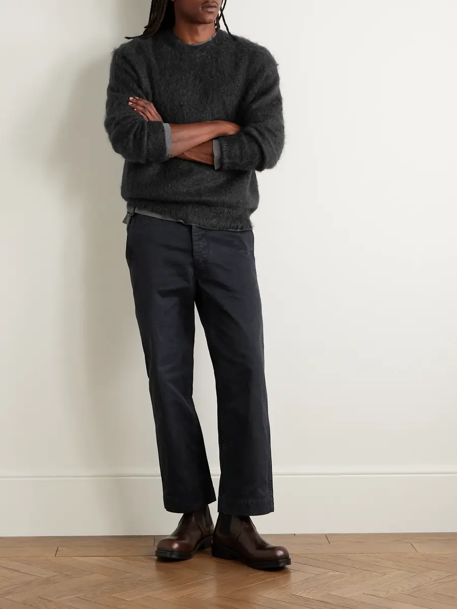 Auralee Brushed Mohair and Wool-Blend Sweater - Men | Thumbnail 2 Auralee Brushed Mohair and Wool-Blend Sweater - Men | Thumbnail 2