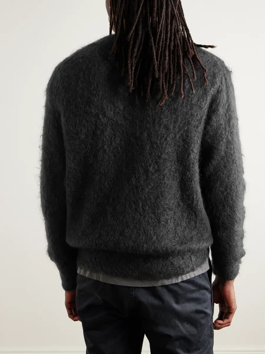 Auralee Brushed Mohair and Wool-Blend Sweater - Men | Thumbnail 3 Auralee Brushed Mohair and Wool-Blend Sweater - Men | Thumbnail 3