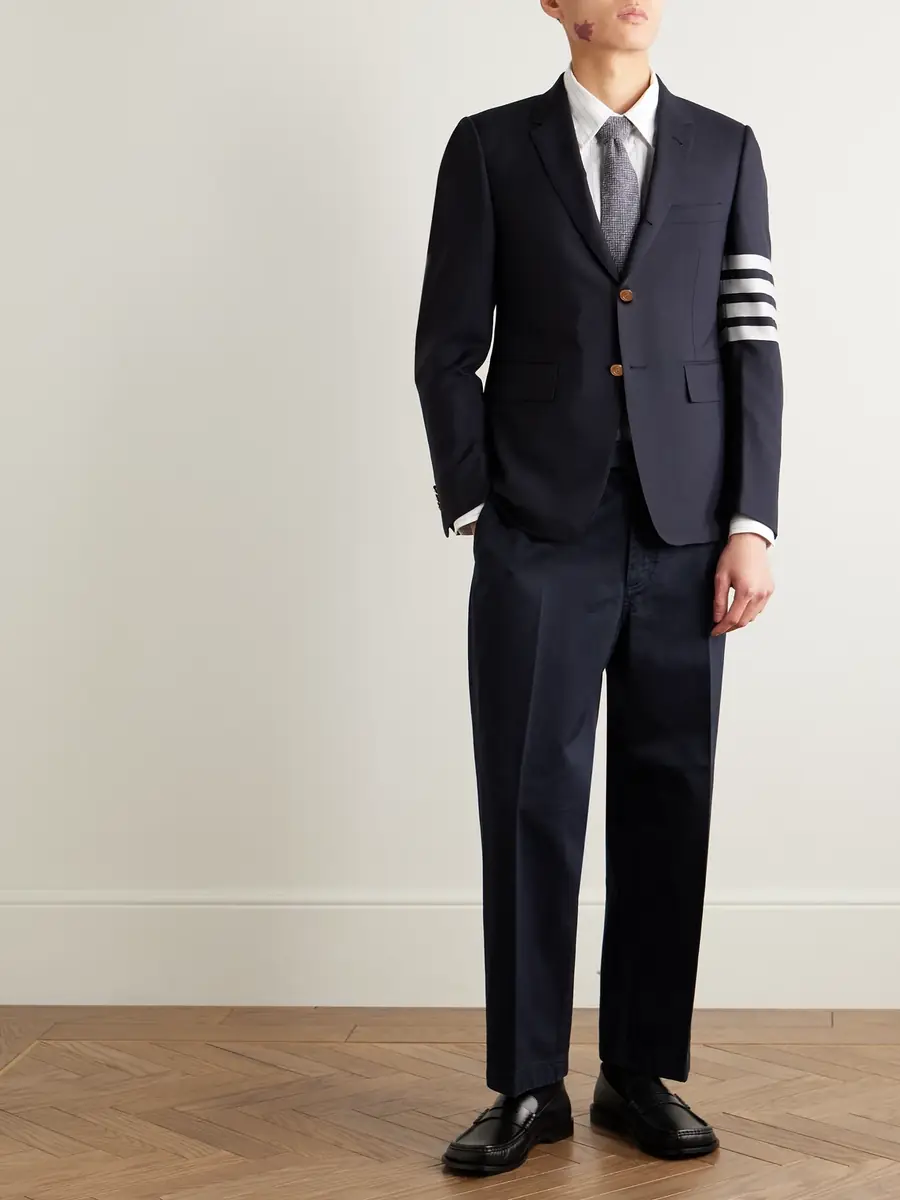 Thom Browne Slim-Fit Striped Wool Blazer - Men | Thumbnail 2 Thom Browne Slim-Fit Striped Wool Blazer - Men | Thumbnail 2