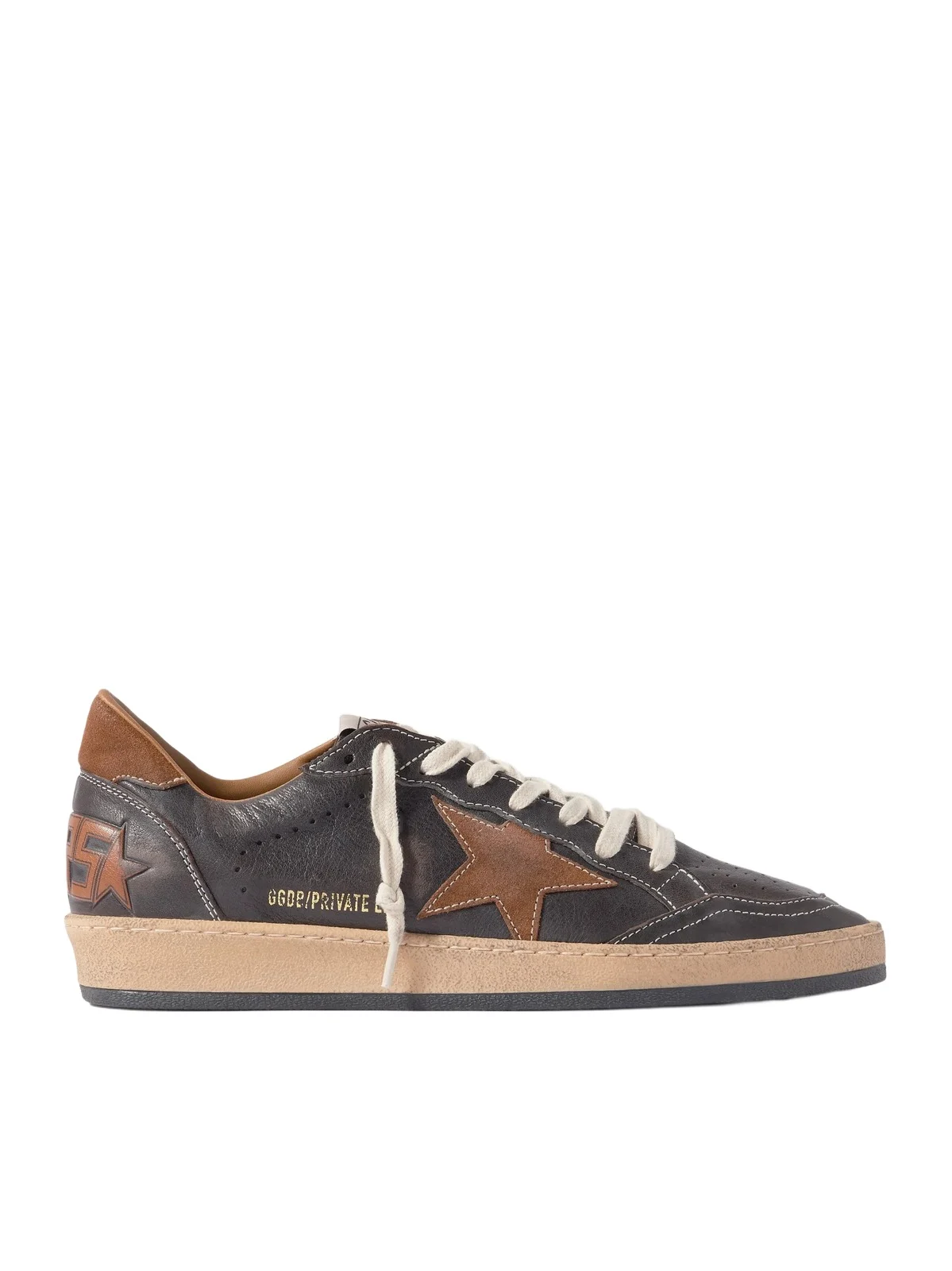 Ball Star Distressed Suede-Trimmed Leather Sneakers - Men