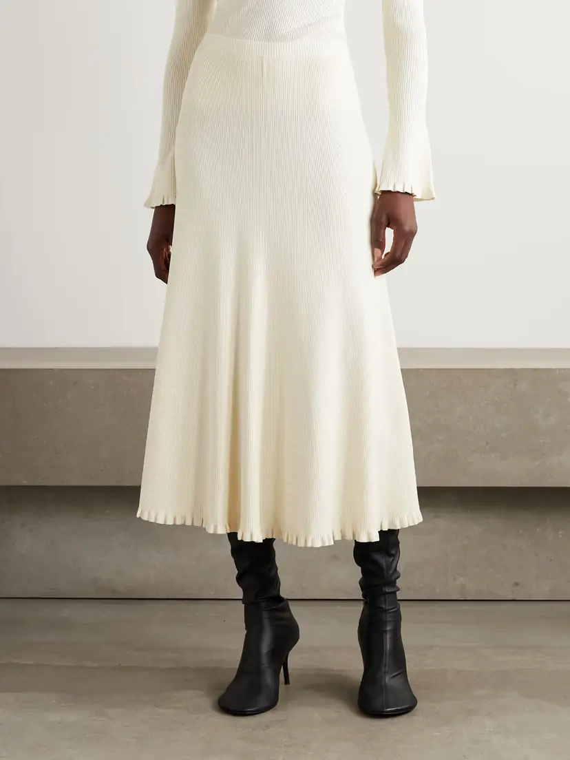 Proenza Schouler White Label Stina Striped Knitted Midi Skirt | Thumbnail 3 Proenza Schouler White Label Stina Striped Knitted Midi Skirt | Thumbnail 3