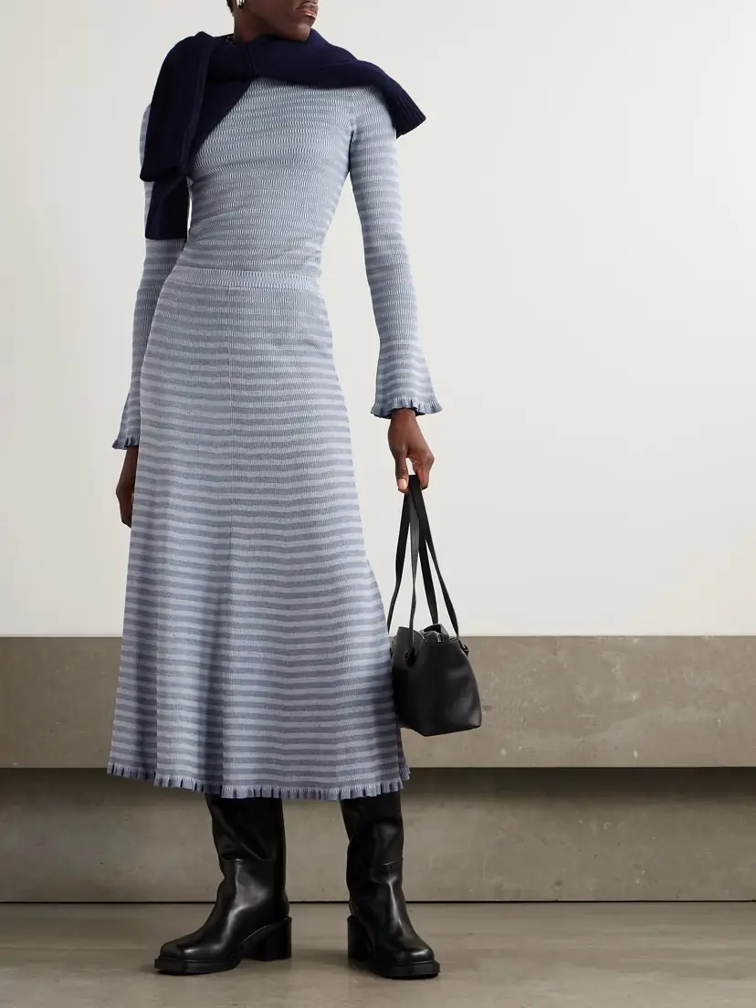 Proenza Schouler White Label Stina Striped Knitted Midi Skirt | Thumbnail 2 Proenza Schouler White Label Stina Striped Knitted Midi Skirt | Thumbnail 2