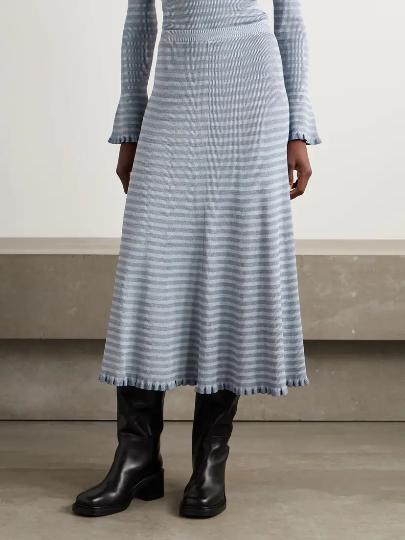 Proenza Schouler White Label Stina Striped Knitted Midi Skirt | Thumbnail 3 Proenza Schouler White Label Stina Striped Knitted Midi Skirt | Thumbnail 3
