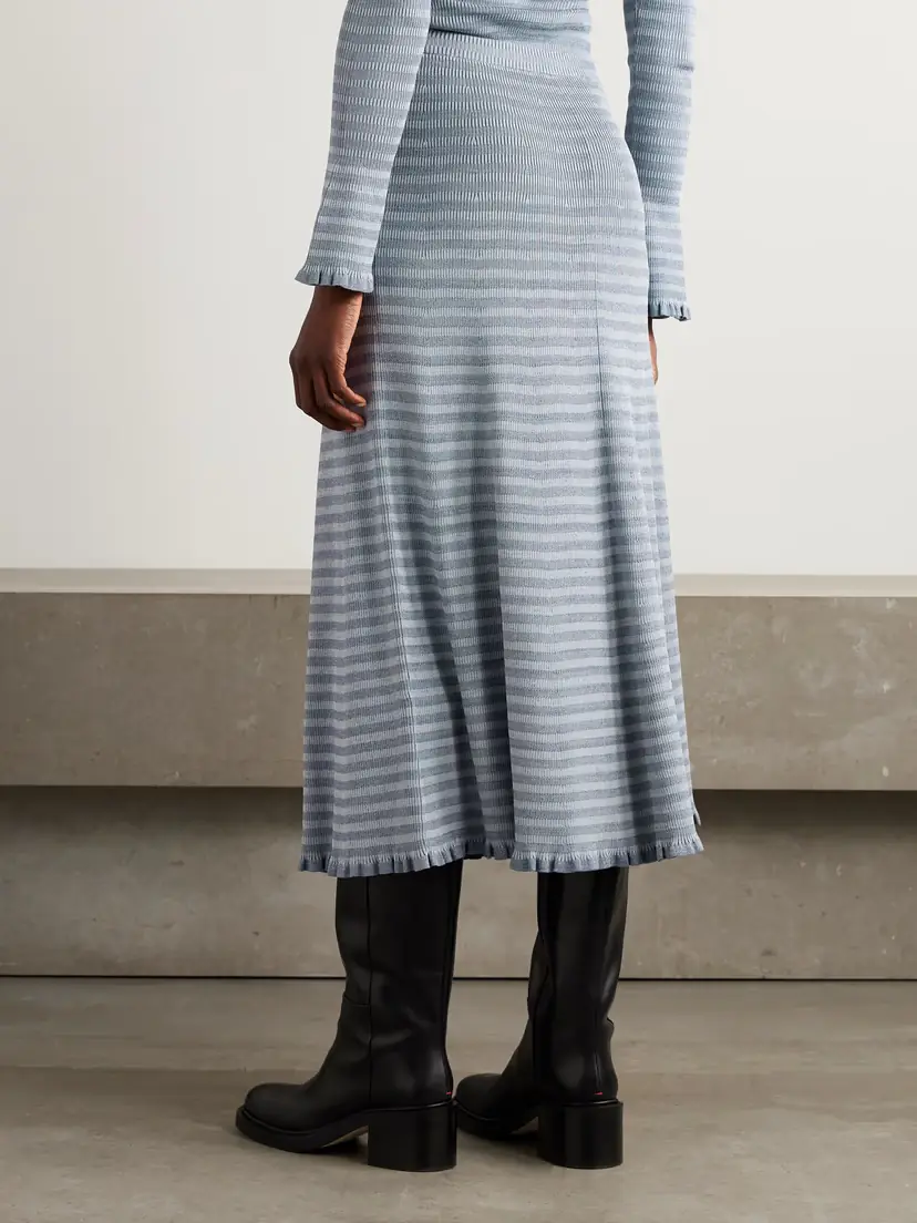 Proenza Schouler White Label Stina Striped Knitted Midi Skirt | Thumbnail 4 Proenza Schouler White Label Stina Striped Knitted Midi Skirt | Thumbnail 4