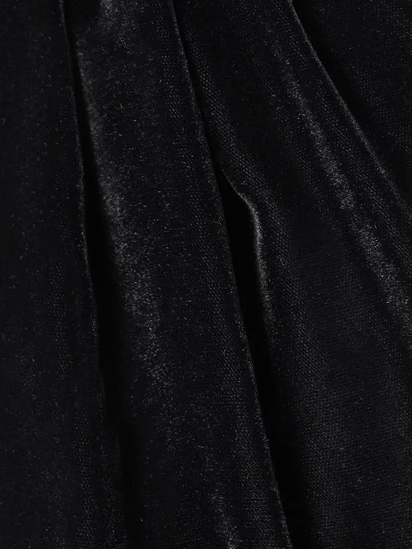 Stella McCartney One-shoulder Embellished Draped Velvet Halterneck Gown | Thumbnail 4 Stella McCartney One-shoulder Embellished Draped Velvet Halterneck Gown | Thumbnail 4