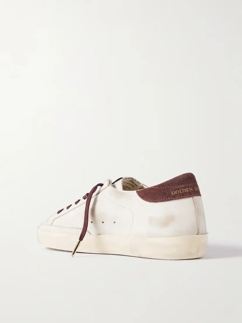 Golden Goose Super-star Distressed Suede-trimmed Leather Sneakers | Thumbnail 3 Golden Goose Super-star Distressed Suede-trimmed Leather Sneakers | Thumbnail 3