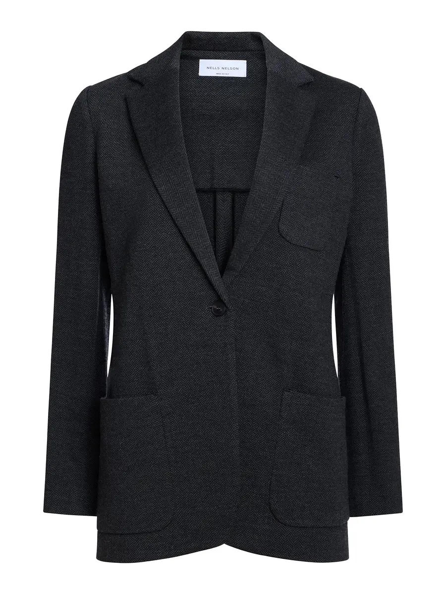NELLS NELSON Geneve Knit Herringbone Jacket | Image 1 NELLS NELSON Geneve Knit Herringbone Jacket | Image 1
