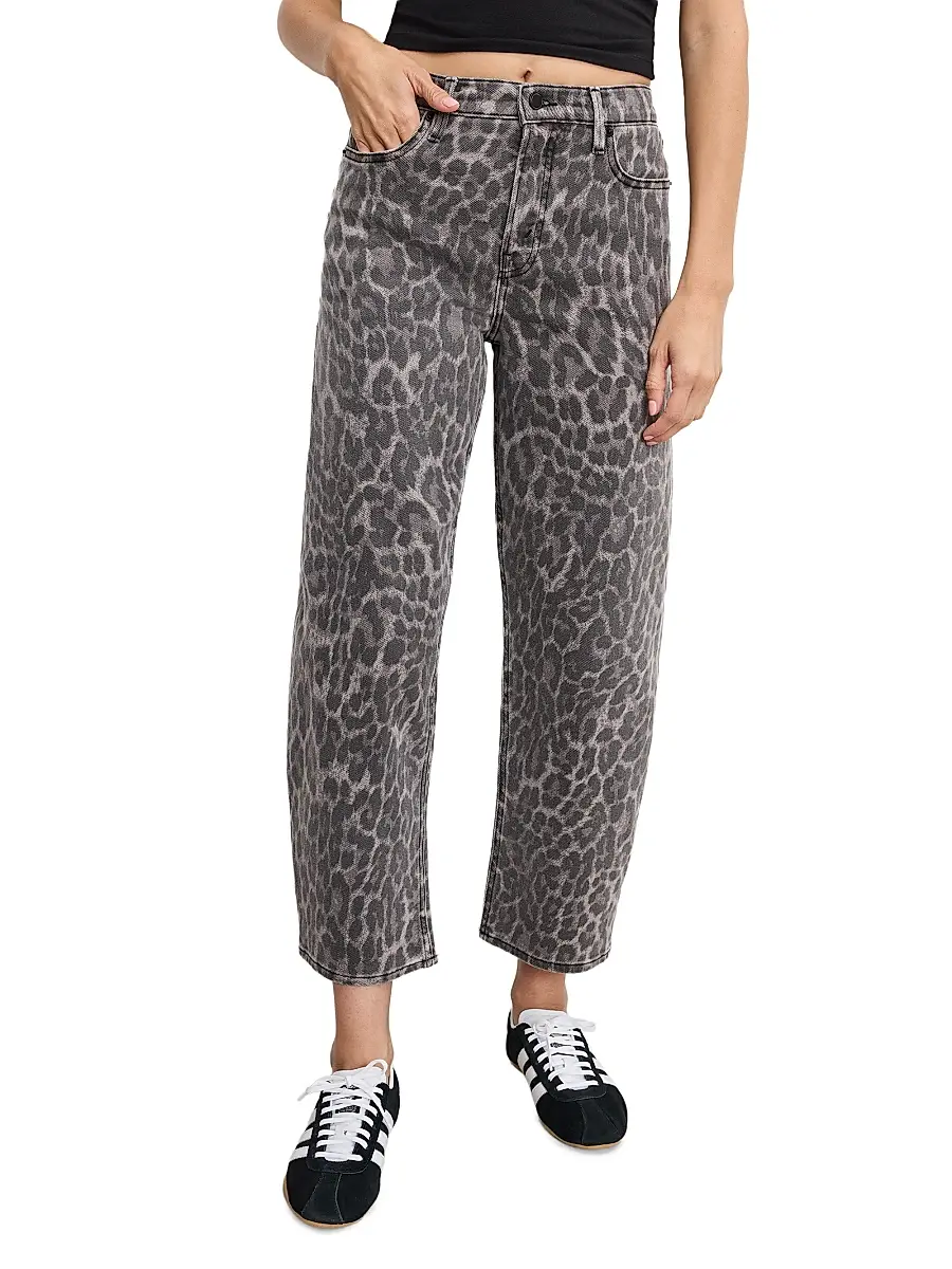 GOOD AMERICAN Women's Good Standard Leopard Barrel Jeans | Thumbnail 3 GOOD AMERICAN Women's Good Standard Leopard Barrel Jeans | Thumbnail 3