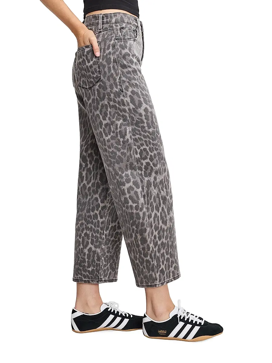GOOD AMERICAN Women's Good Standard Leopard Barrel Jeans | Thumbnail 4 GOOD AMERICAN Women's Good Standard Leopard Barrel Jeans | Thumbnail 4