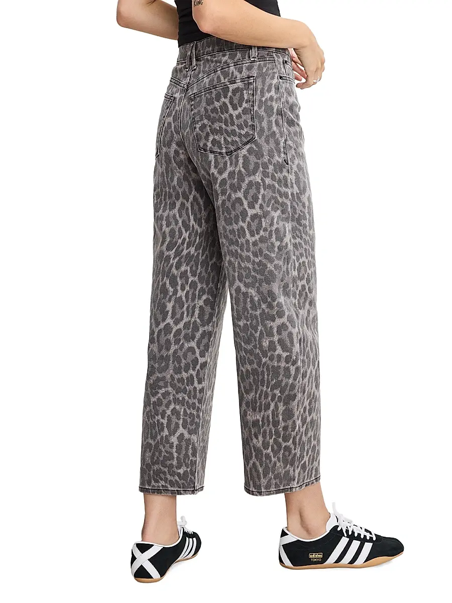 GOOD AMERICAN Women's Good Standard Leopard Barrel Jeans | Thumbnail 5 GOOD AMERICAN Women's Good Standard Leopard Barrel Jeans | Thumbnail 5