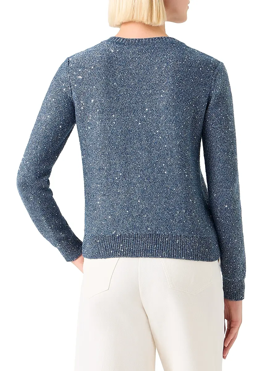 Akris Women's Sequined Linen-Blend Crewneck Sweater | Thumbnail 5 Akris Women's Sequined Linen-Blend Crewneck Sweater | Thumbnail 5