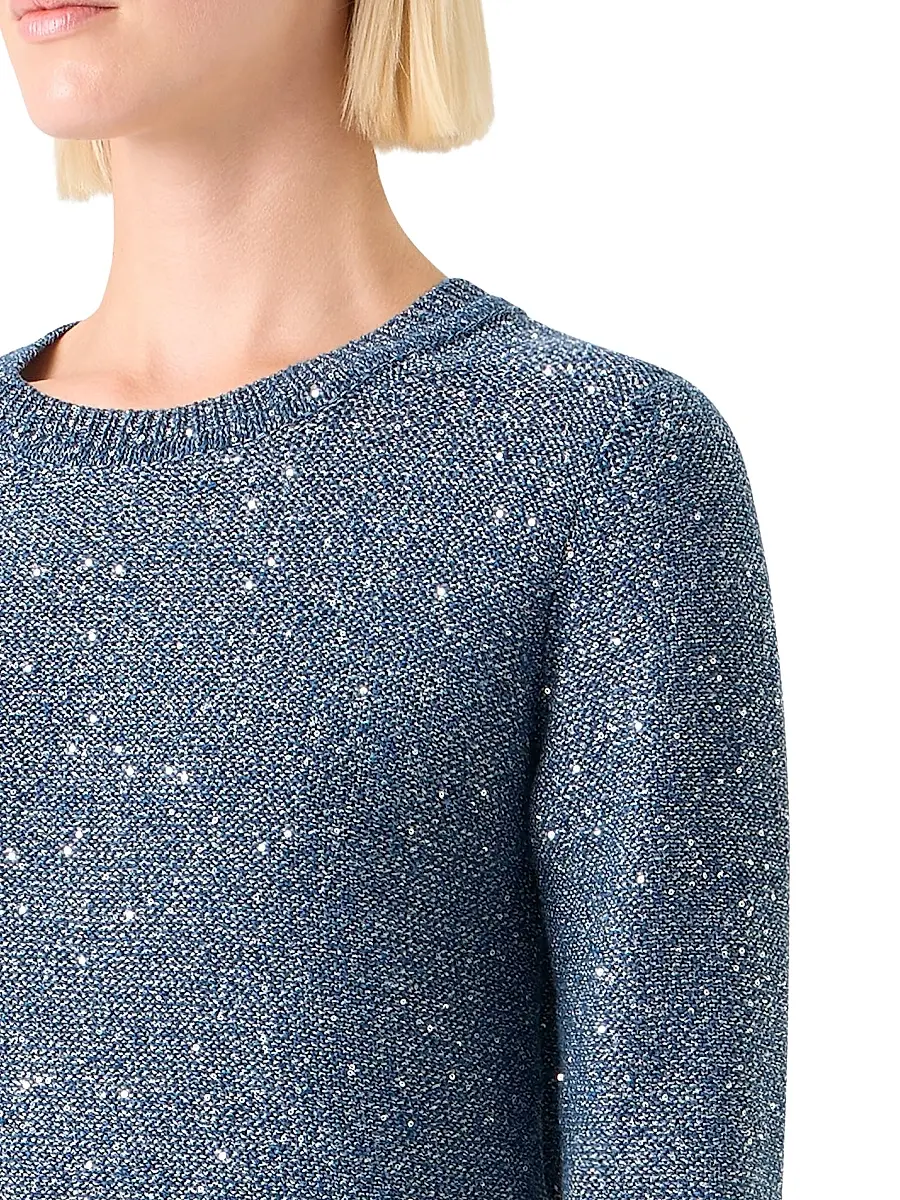 Akris Women's Sequined Linen-Blend Crewneck Sweater | Thumbnail 6 Akris Women's Sequined Linen-Blend Crewneck Sweater | Thumbnail 6