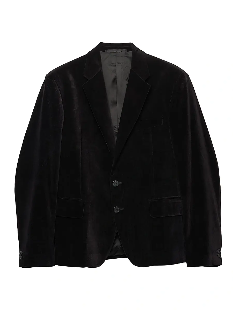 Prada Men's Single-Breasted Cotton Jacket - Black | Image 1 Prada Men's Single-Breasted Cotton Jacket - Black | Image 1