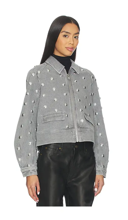 Cinq à Sept Studded Denim Harriet Jacket | Thumbnail 2 Cinq à Sept Studded Denim Harriet Jacket | Thumbnail 2
