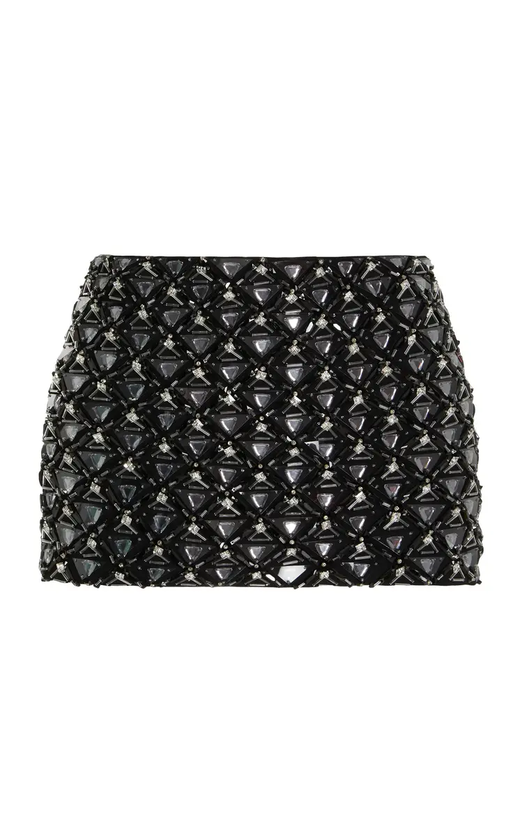 Miu Miu Crystal and Sequin-Embellished Cady Mini Skirt | Thumbnail 7 Miu Miu Crystal and Sequin-Embellished Cady Mini Skirt | Thumbnail 7