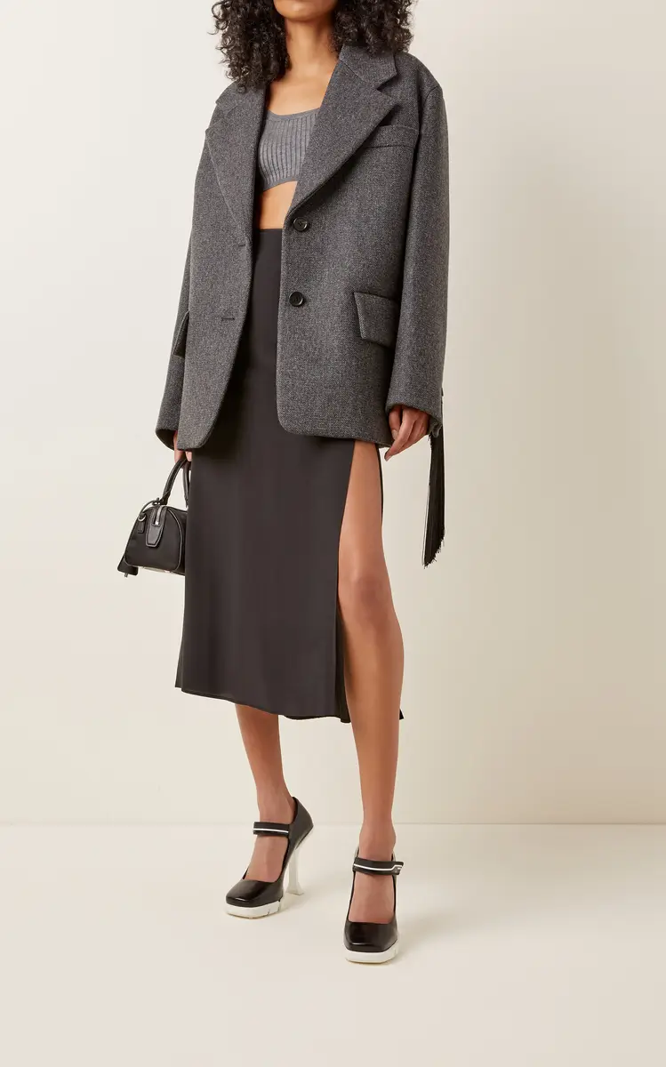 Prada Oversized Single-Breasted Wool Jacket | Thumbnail 2 Prada Oversized Single-Breasted Wool Jacket | Thumbnail 2