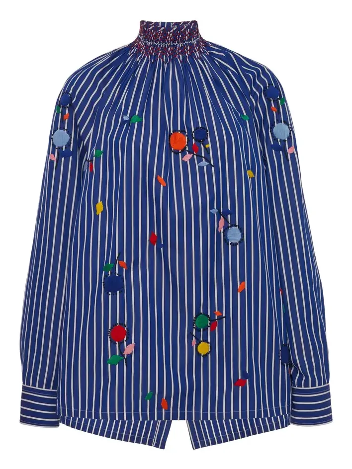 Embroidered Cotton Smocked Top Embroidered Cotton Smocked Top