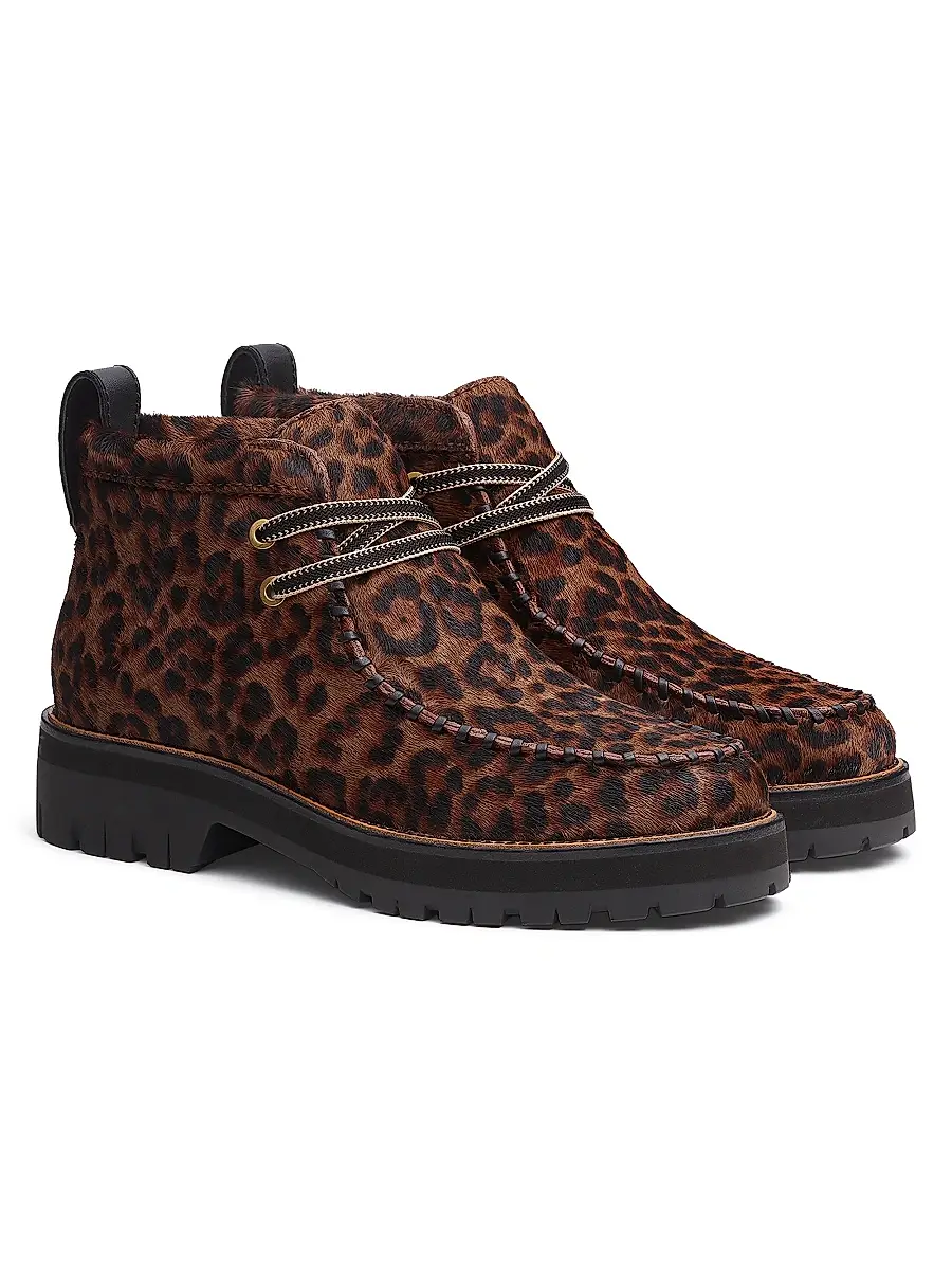 rag & bone Women's Cameron Leopard Calf Hair Moccasin Boots | Thumbnail 2 rag & bone Women's Cameron Leopard Calf Hair Moccasin Boots | Thumbnail 2