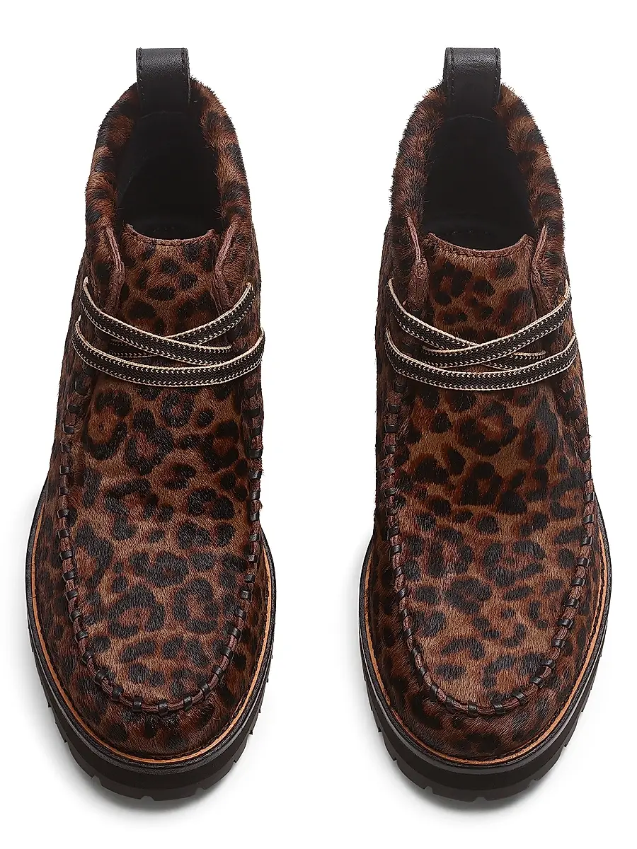 rag & bone Women's Cameron Leopard Calf Hair Moccasin Boots | Thumbnail 4 rag & bone Women's Cameron Leopard Calf Hair Moccasin Boots | Thumbnail 4