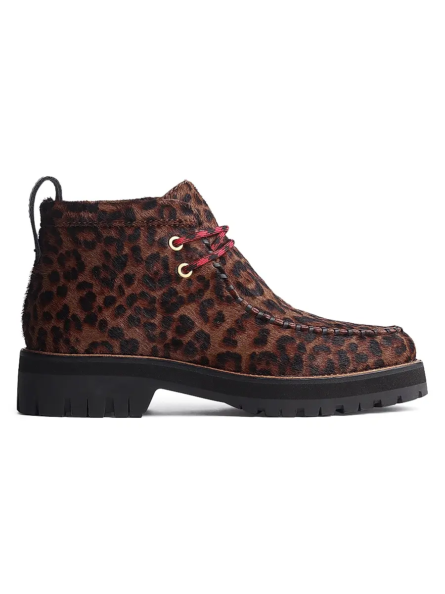 rag & bone Women's Cameron Leopard Calf Hair Moccasin Boots