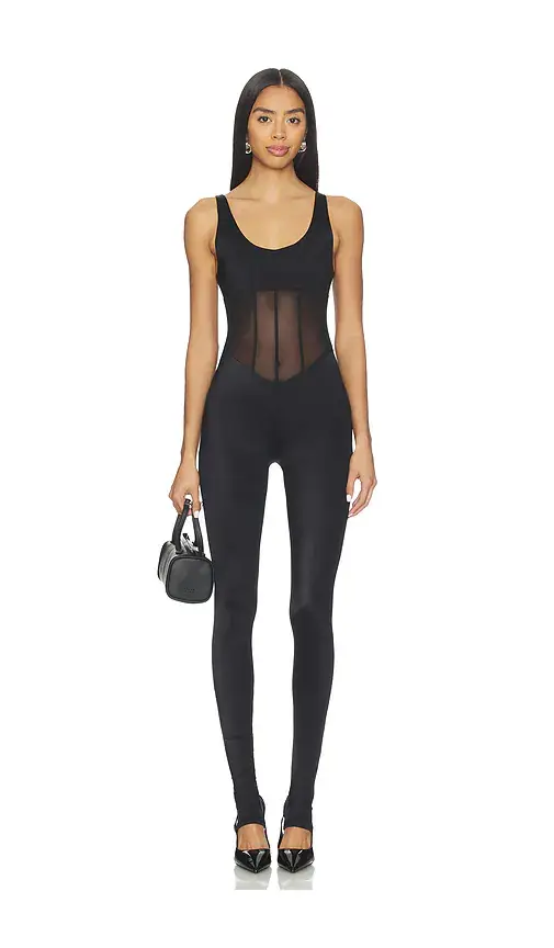 WeWoreWhat Spandex Sheer Panel Jumpsuit | Image 1 WeWoreWhat Spandex Sheer Panel Jumpsuit | Image 1