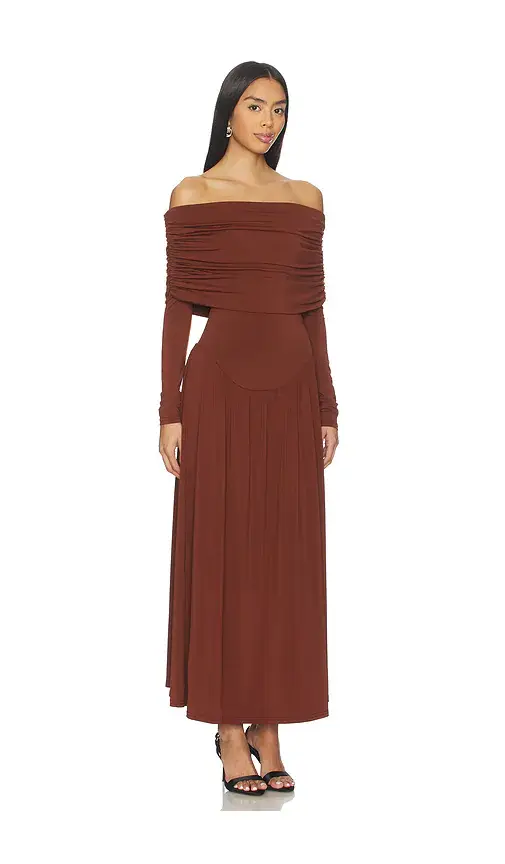 WeWoreWhat Off Shoulder Ruched Midi Dress | Thumbnail 2 WeWoreWhat Off Shoulder Ruched Midi Dress | Thumbnail 2