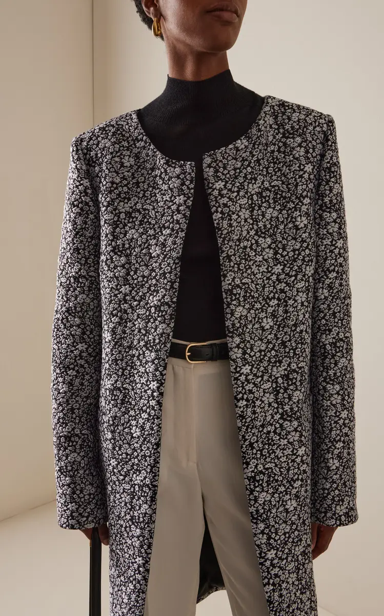 TOTEME Collarless Floral Coat | Thumbnail 2 TOTEME Collarless Floral Coat | Thumbnail 2
