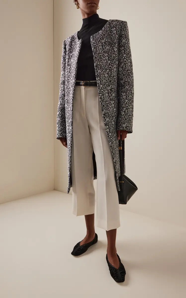 TOTEME Collarless Floral Coat | Thumbnail 3 TOTEME Collarless Floral Coat | Thumbnail 3