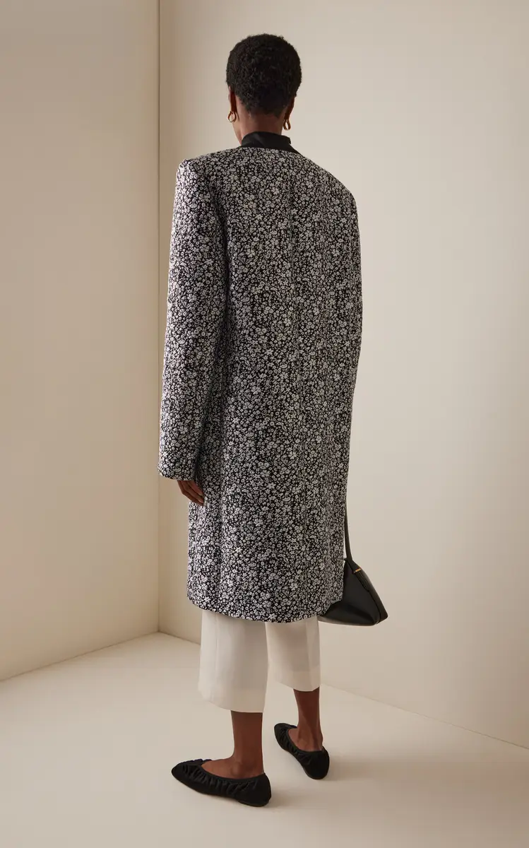 TOTEME Collarless Floral Coat | Thumbnail 4 TOTEME Collarless Floral Coat | Thumbnail 4