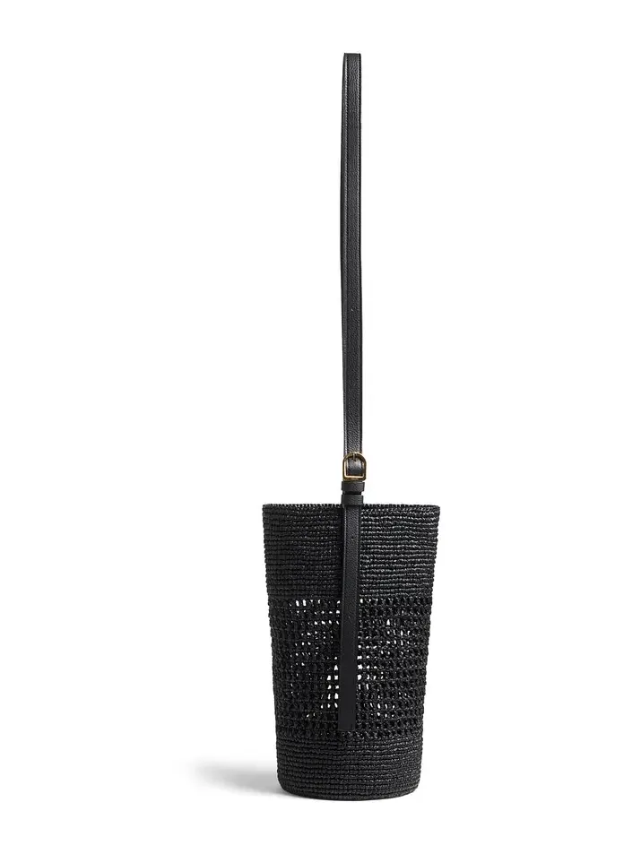 Billie Small Raffia Bucket Bag