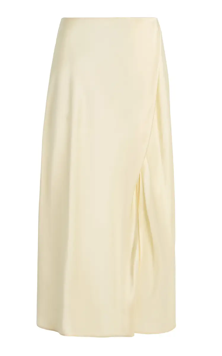 Khaite Demi Silk Midi Wrap Skirt