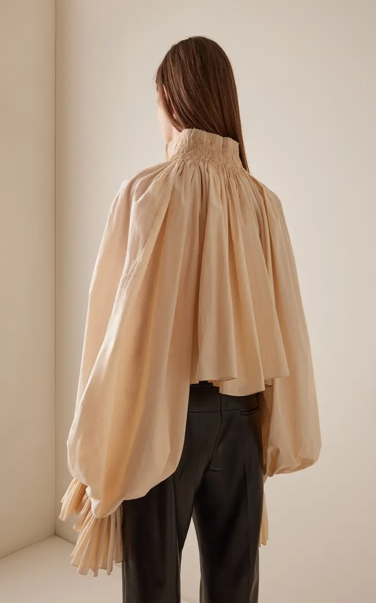 Khaite Durer Pleated Cotton-Canvas Blouse | Thumbnail 4