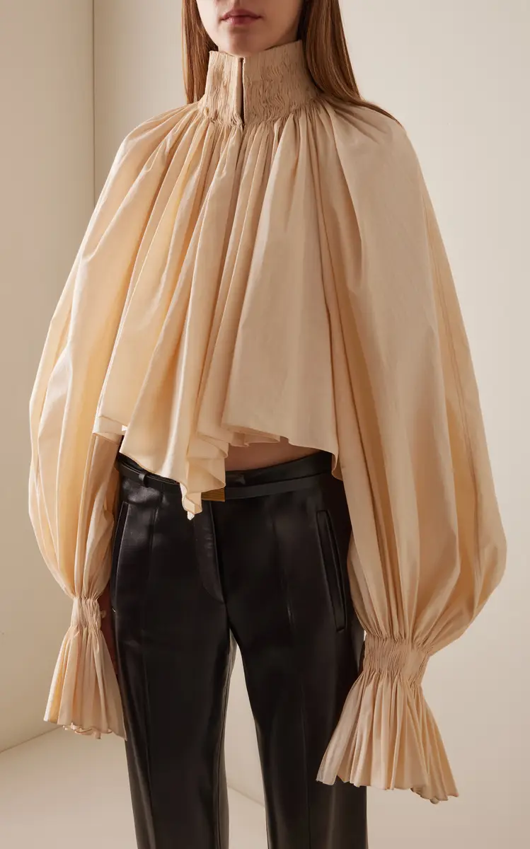 Khaite Durer Pleated Cotton-Canvas Blouse | Thumbnail 5
