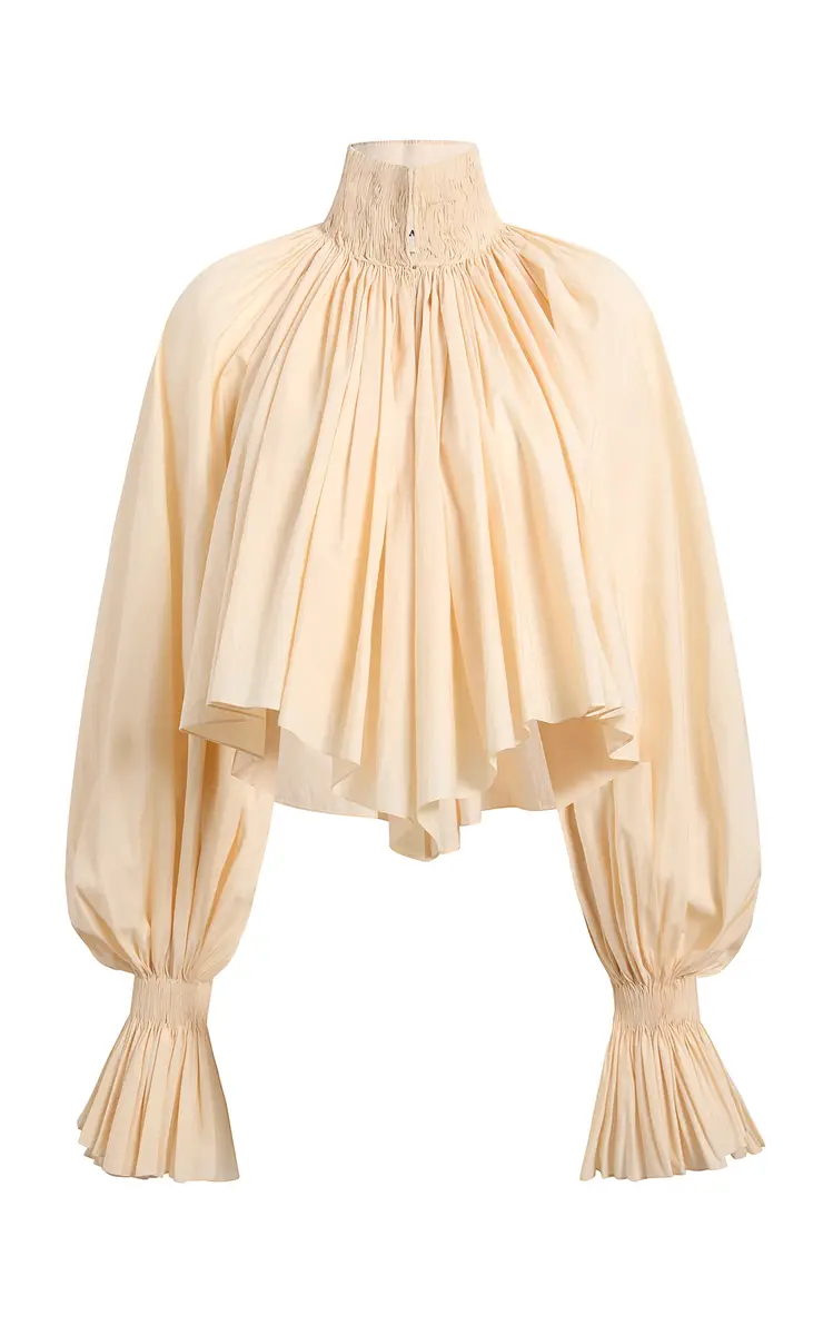 Khaite Durer Pleated Cotton-Canvas Blouse | Thumbnail 6