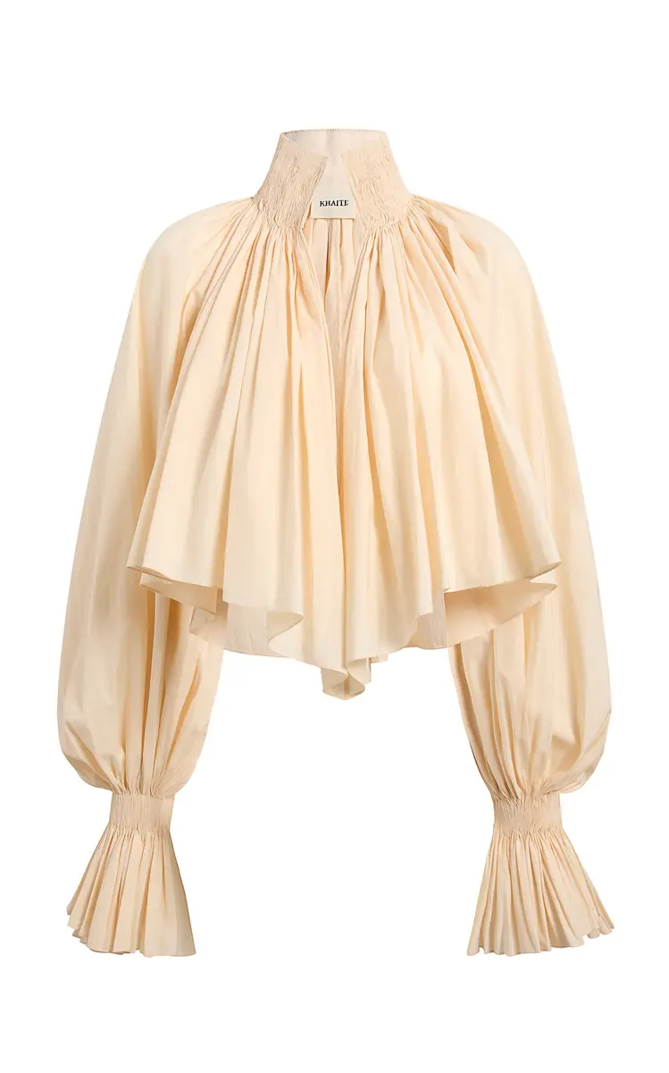 Khaite Durer Pleated Cotton-Canvas Blouse | Thumbnail 7